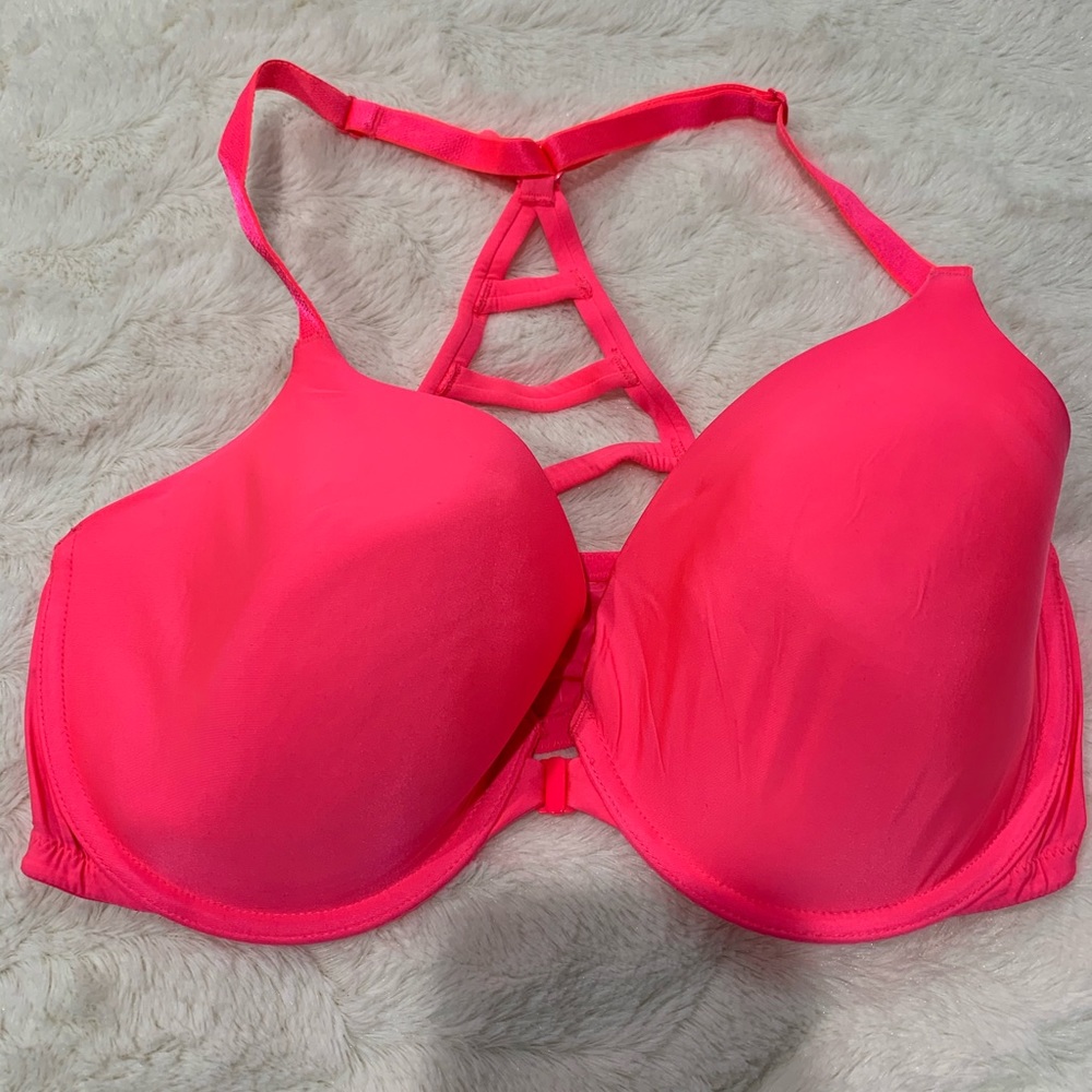 Hot pink full coverage bra
